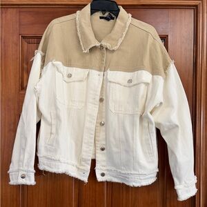 NWT Two-Tone Tan and cream Women's Jacket
